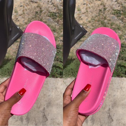 Pink glitter sandals