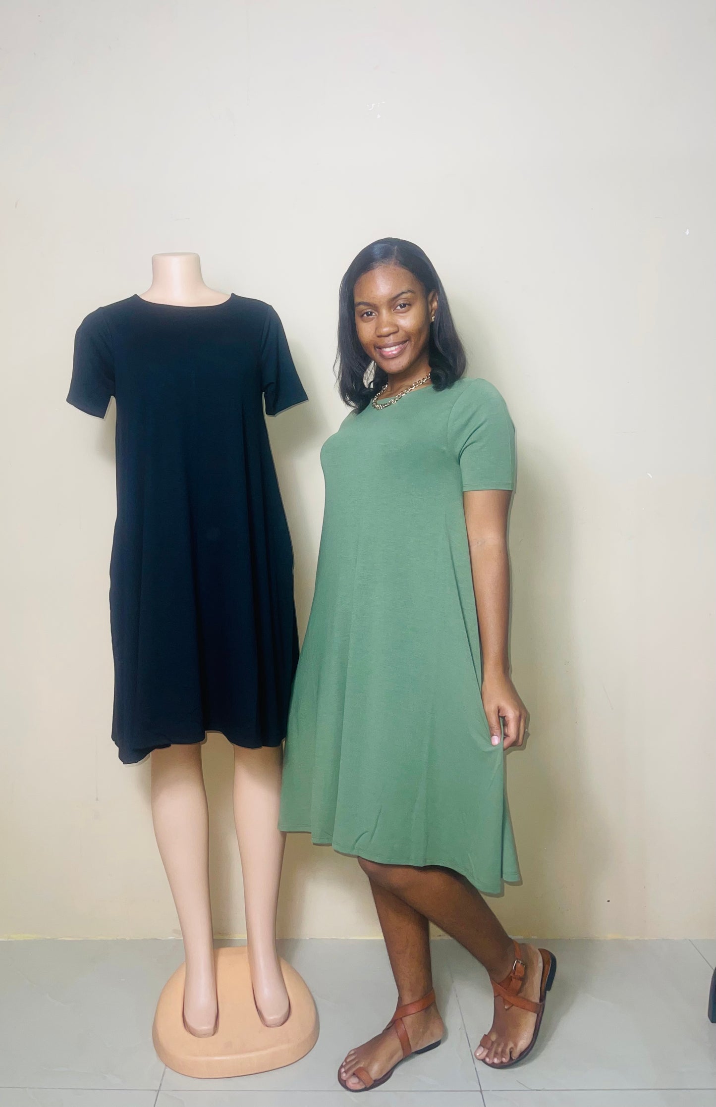 Short Sleeve Flare dress