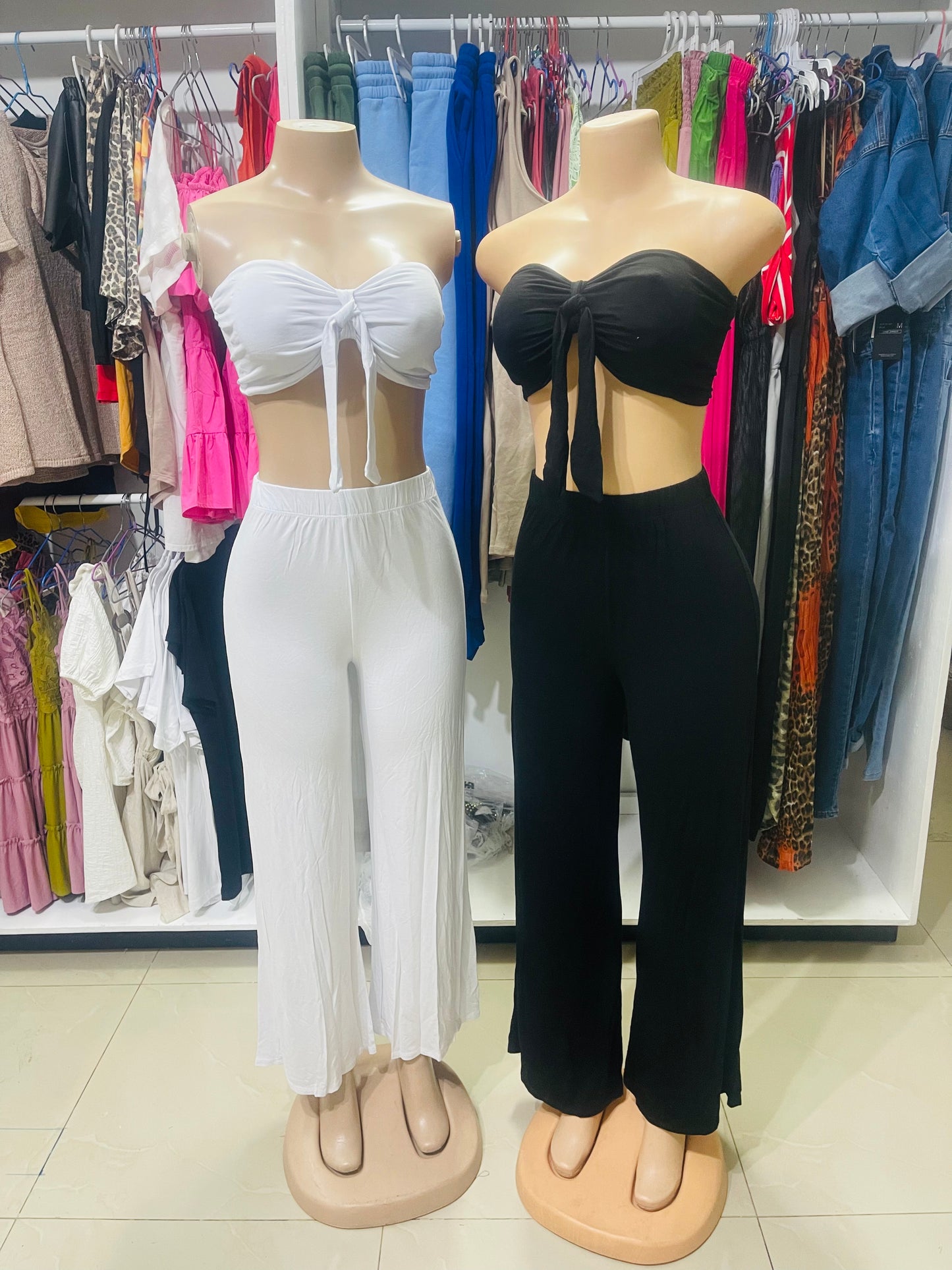 Tie top pants set