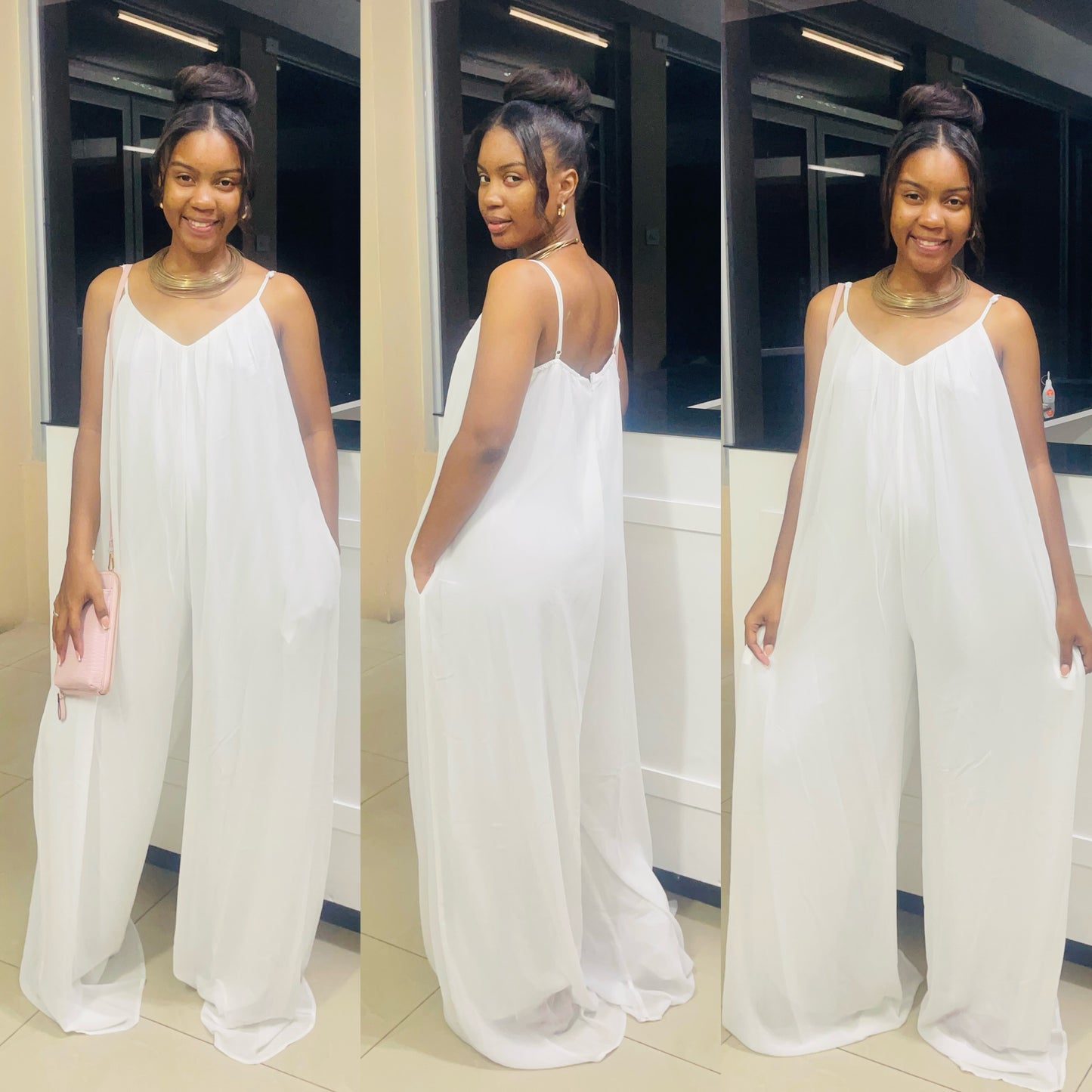 Loose woven jumpsuit