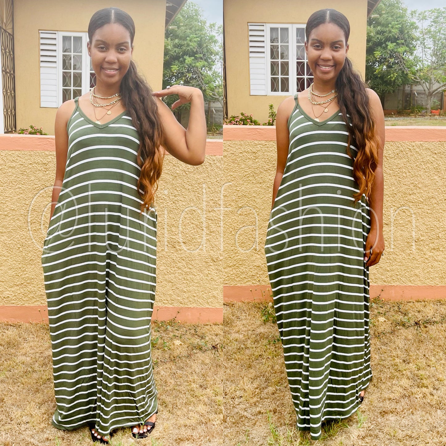 Stripe maxi dress