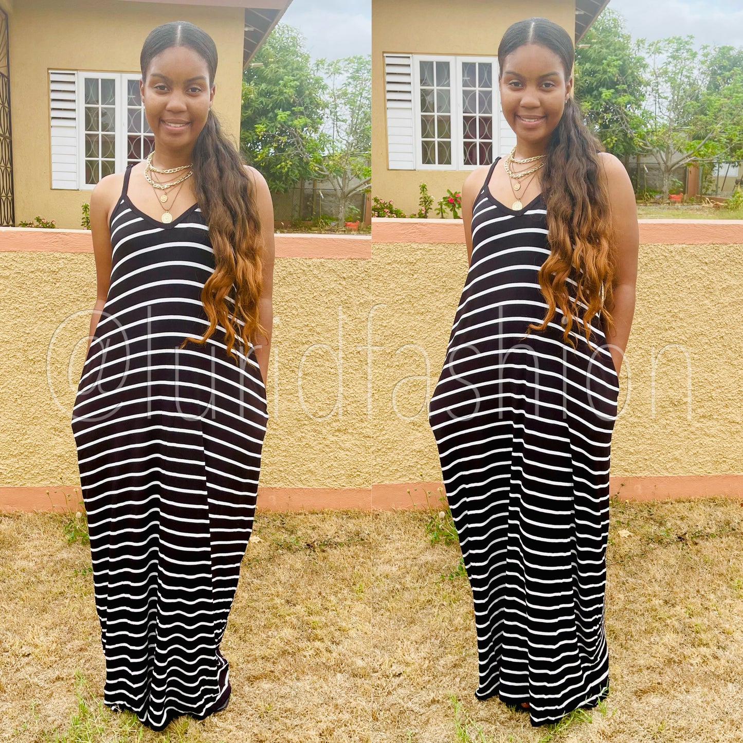 Stripe maxi dress