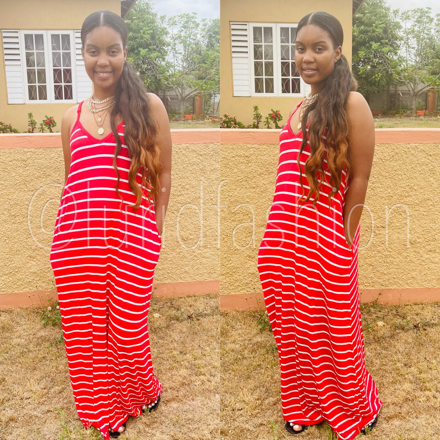 Stripe maxi dress