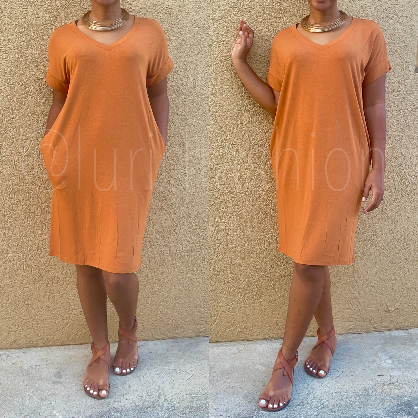 Essential V neck dress