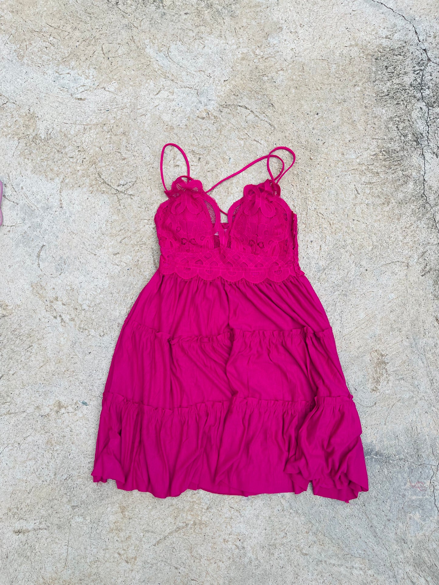 Lace top mini baby doll dress